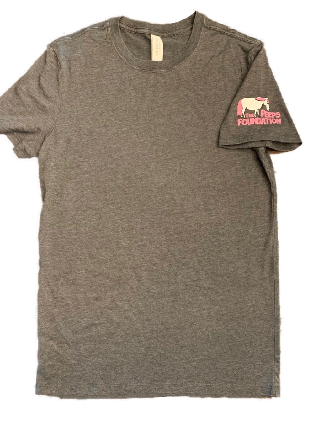 Vintage Charcoal T Shirt w/peeps logo on sleeve - unisex